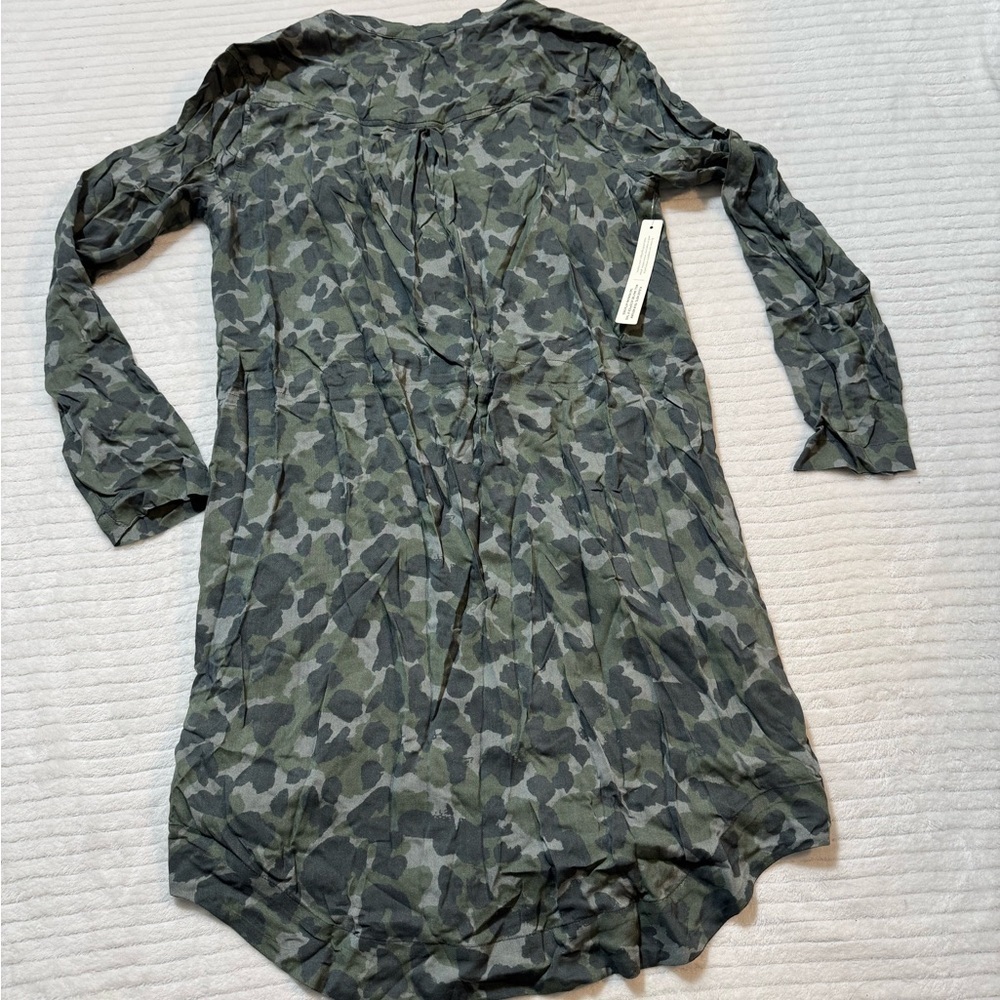 Anthropologie Cloth & Stone Green Camouflage Dress - Picture 9 of 9